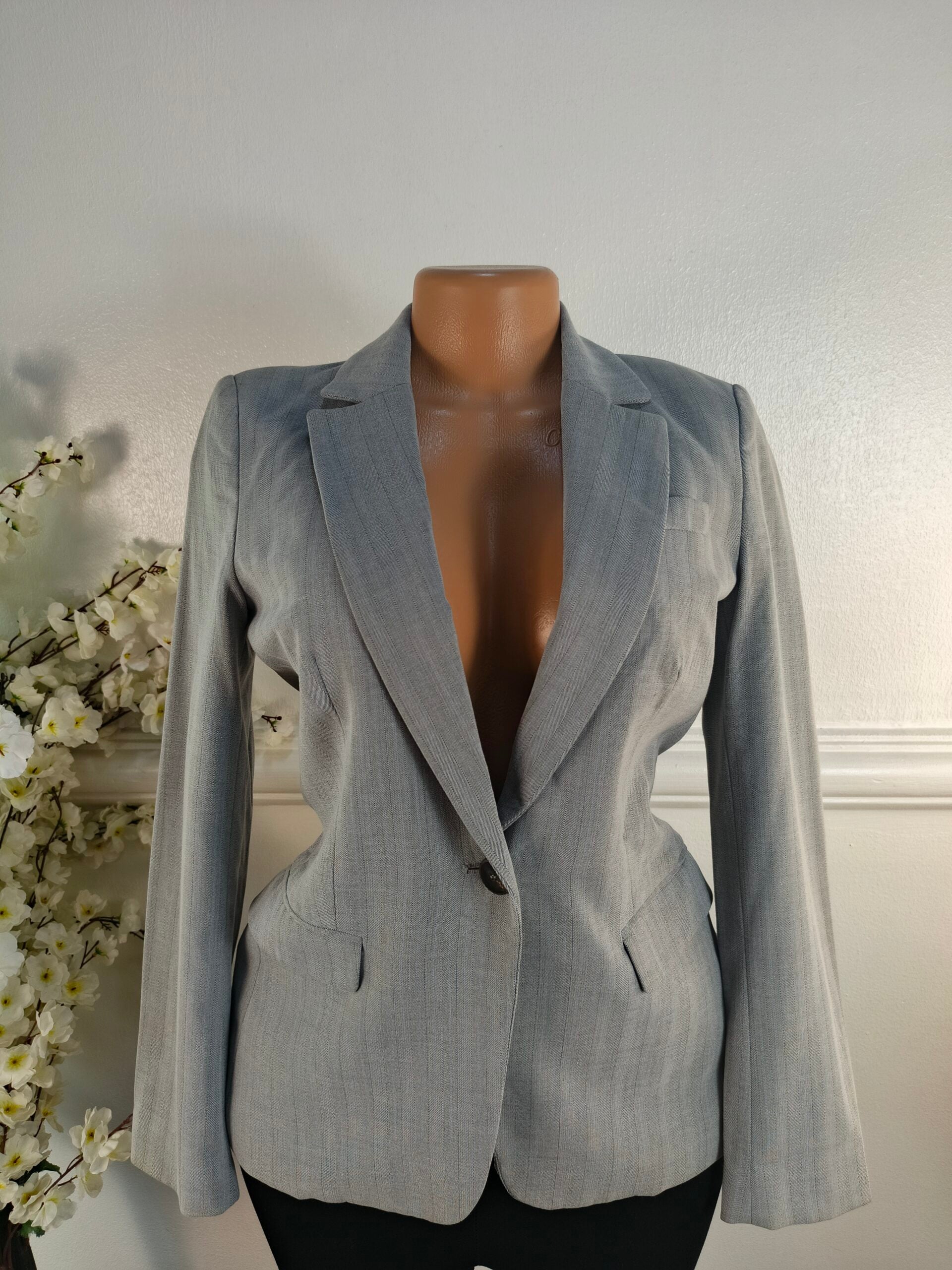 MANGO UK SIZE 6 [LENGHT 28 INCHES, GREY] image 0