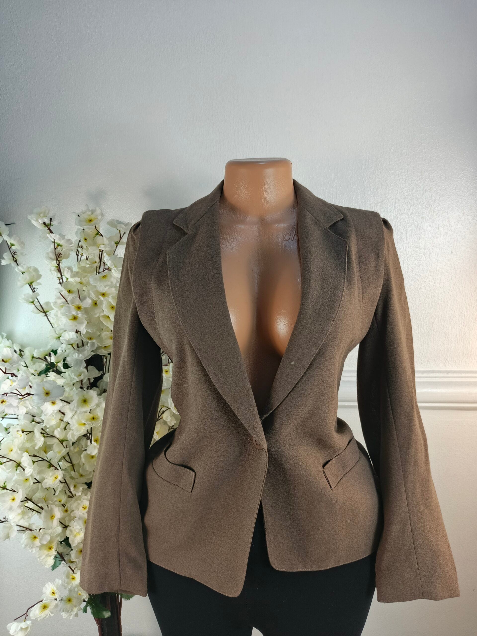 BLAZER UK SIZE 10 [LENGTH 25 INCHES, BROWN] image 0