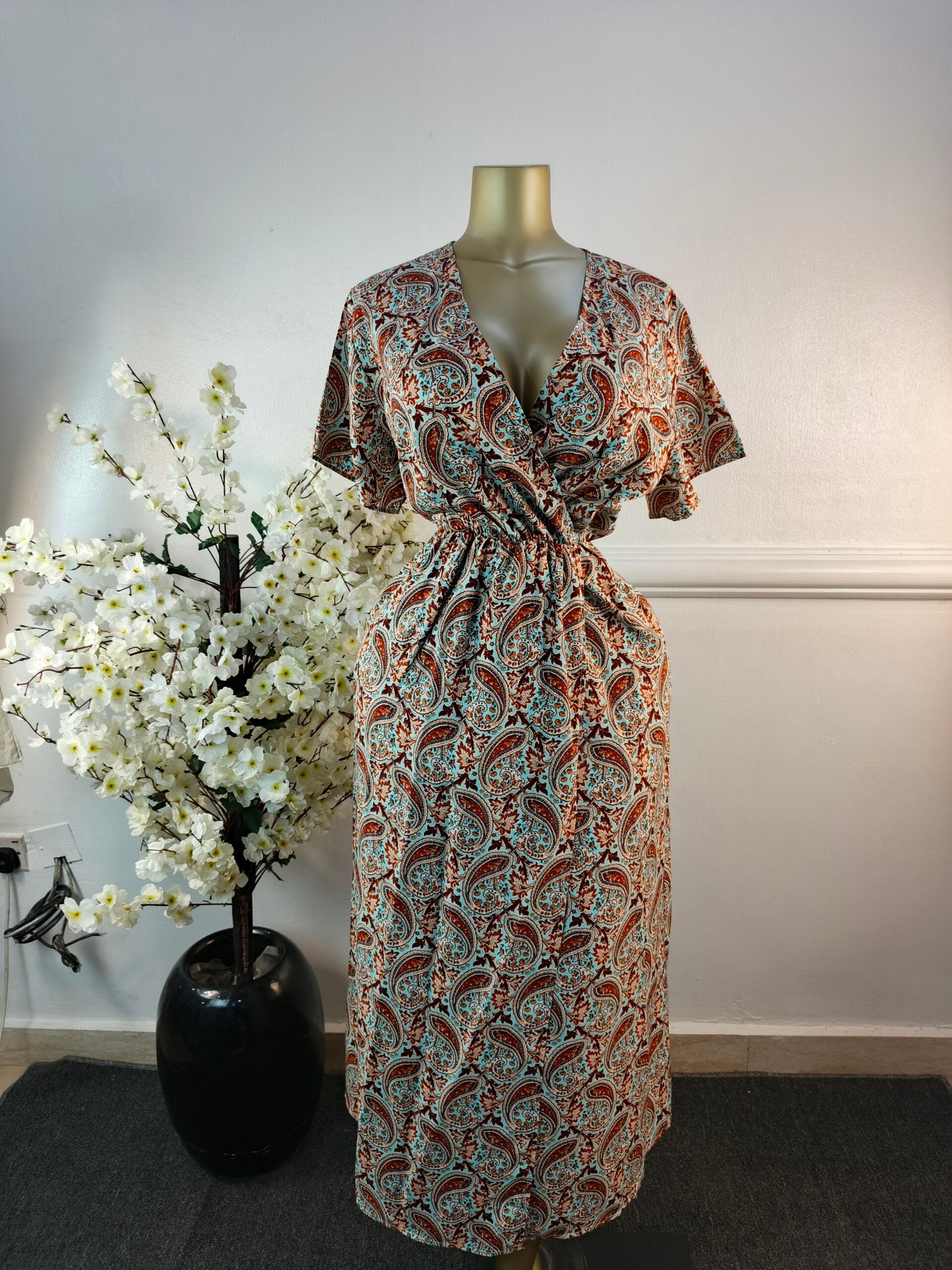 DRESS UK SIZE 18 [L55, BROWN] image 0