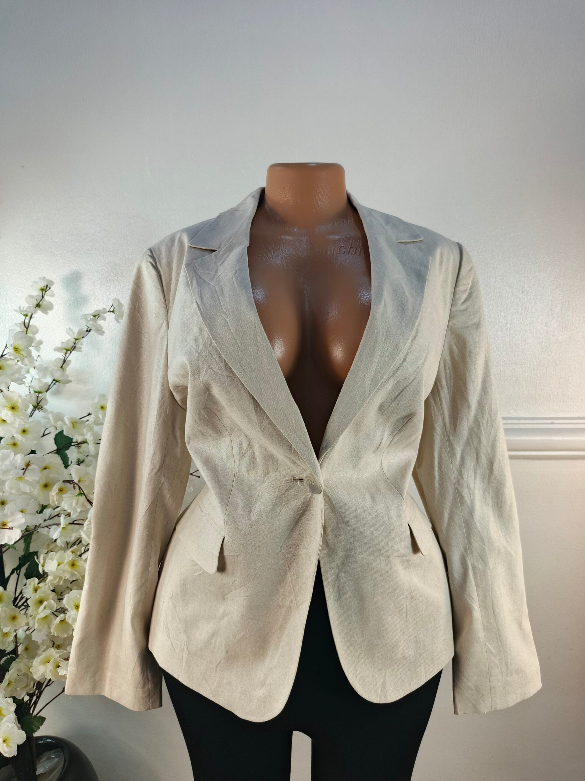 BLAZER UK SIZE 16 [LENGTH 27 INCHES, BROWN] image 0