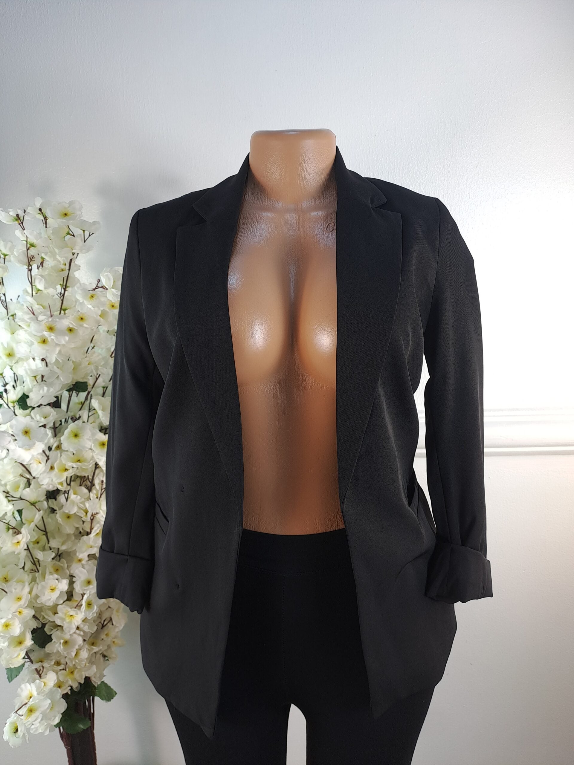 BERSHKA UK SIZE 6 [LENGTH 28 INCHES, BLACK] image 0