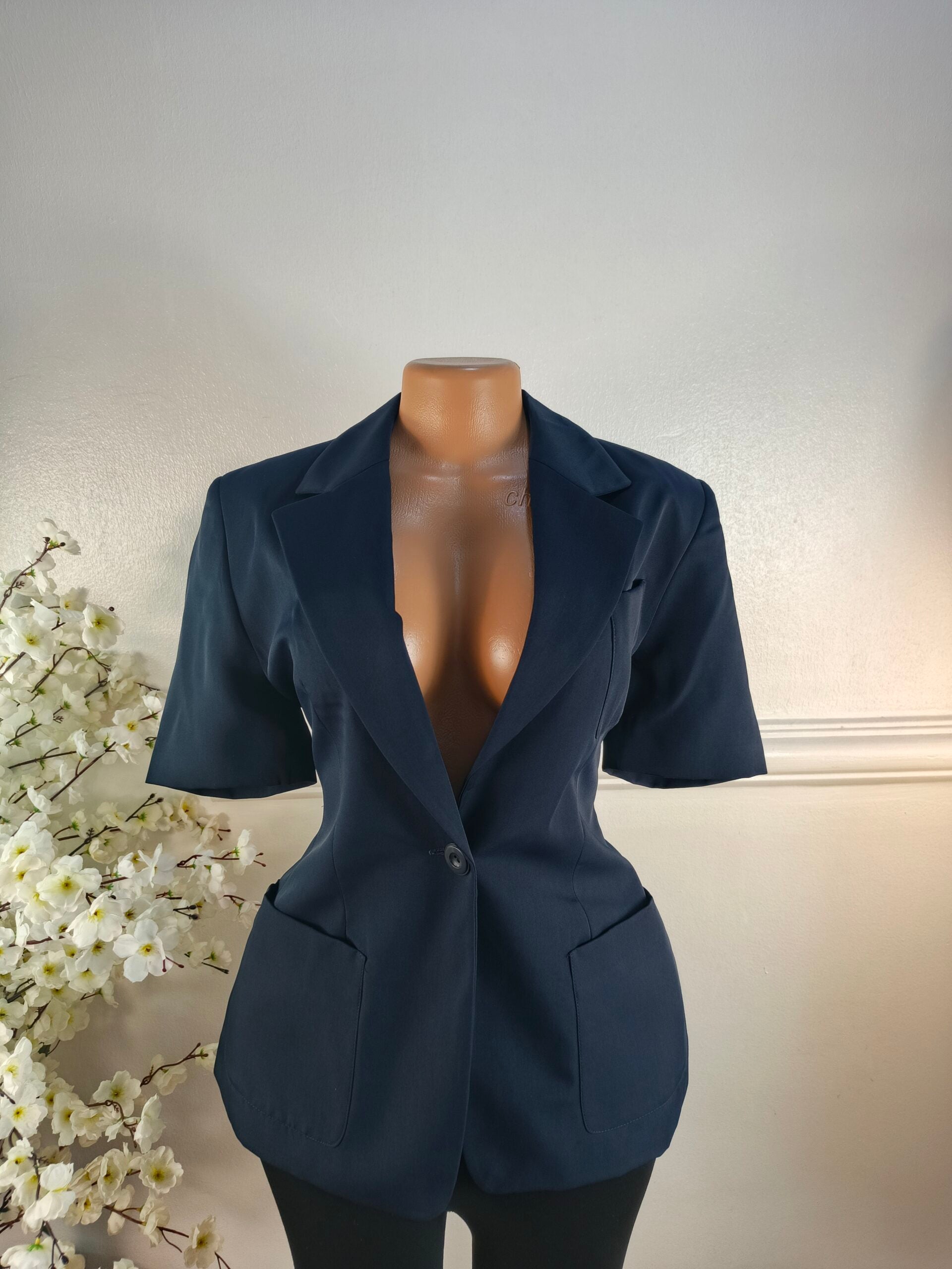 BLAZER UK SIZE 12 [LENGTH 28 INCHES, NAVY BLUE] image 0