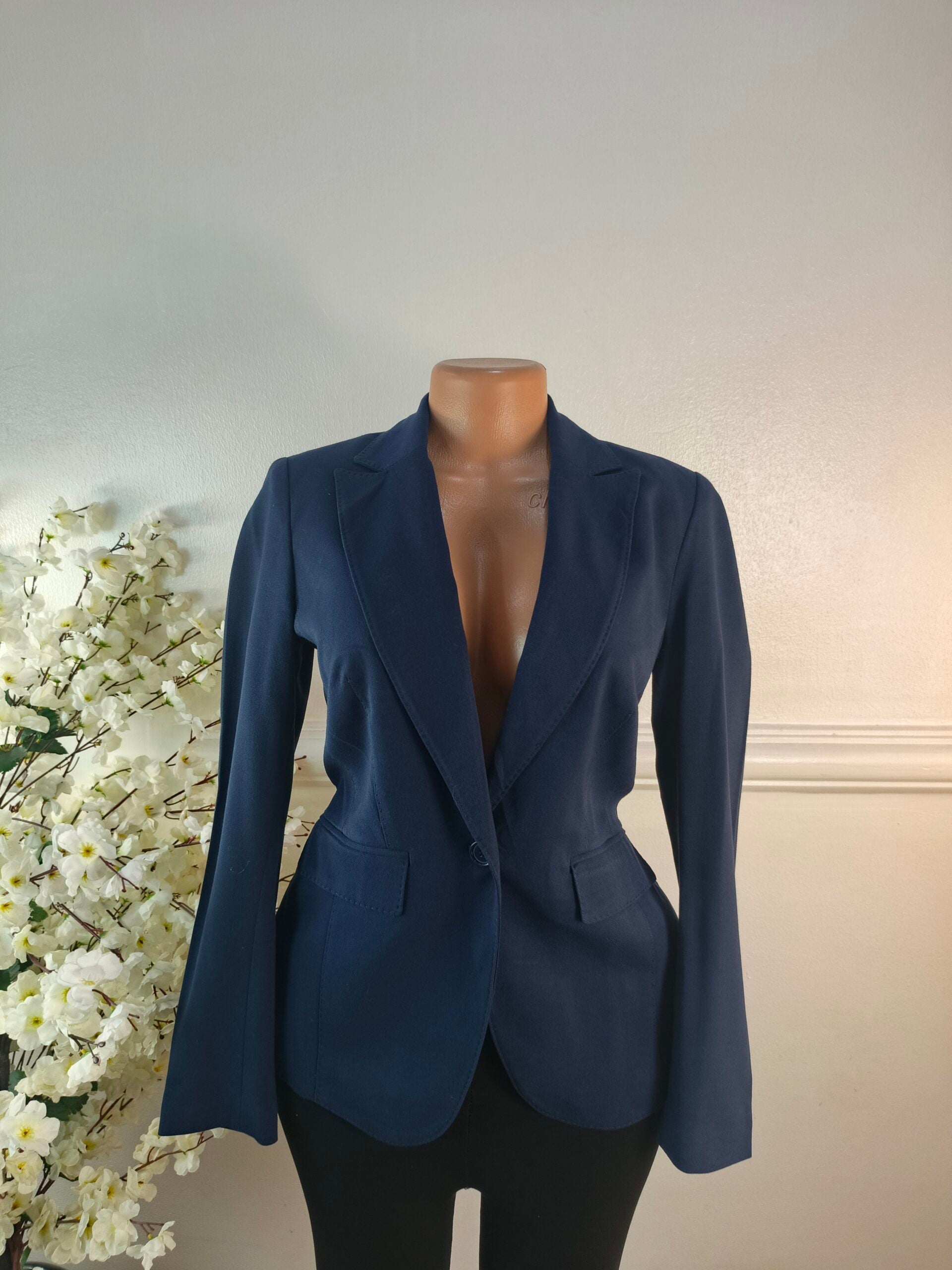 BLAZER UK SIZE 6 [LENGTH 27 INCHES, NAVY BLUE] image 0