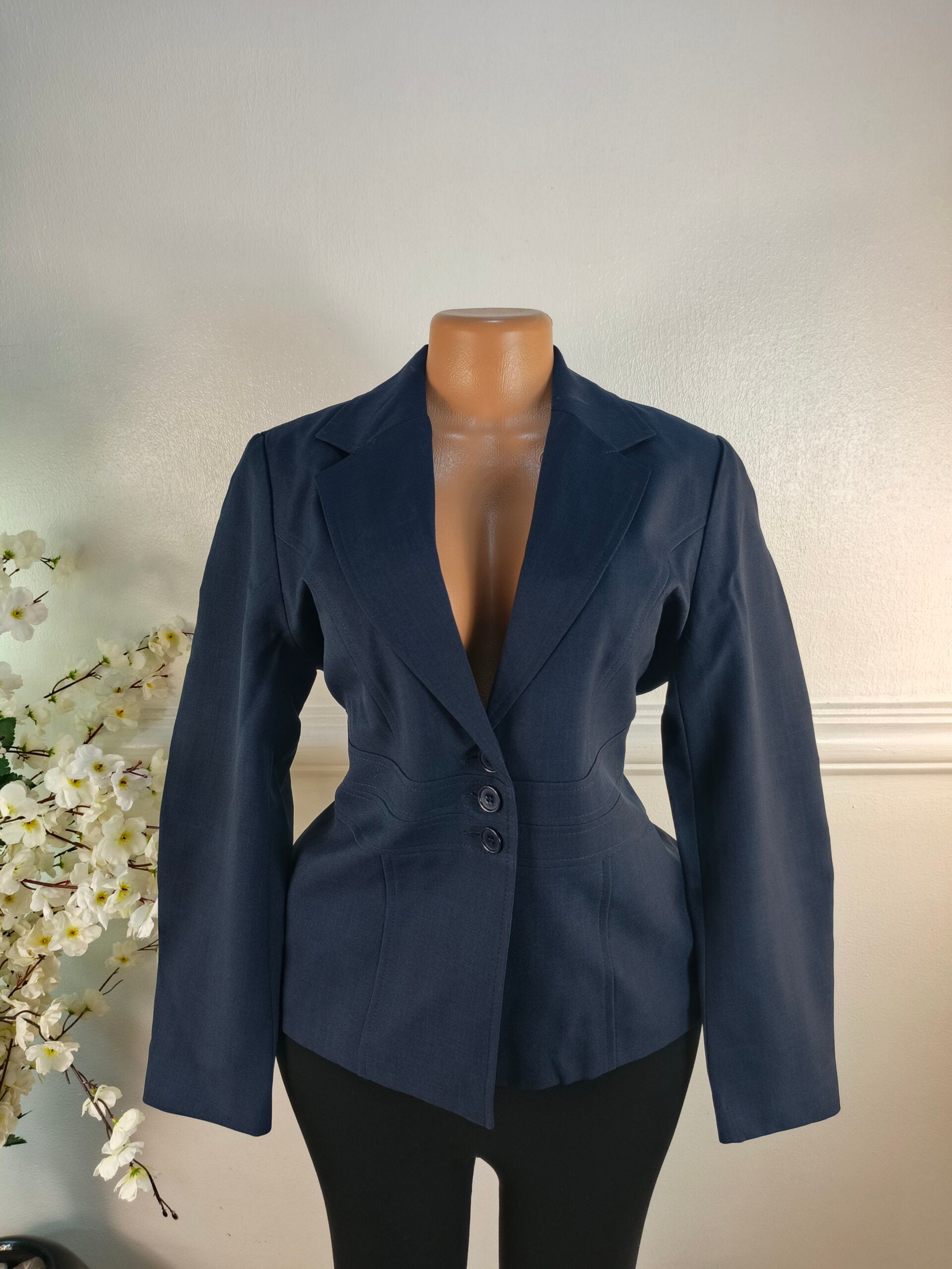 SLIMMA UK SIZE 12 [LENGTH 27 INCHES, NAVY BLUE] image 0