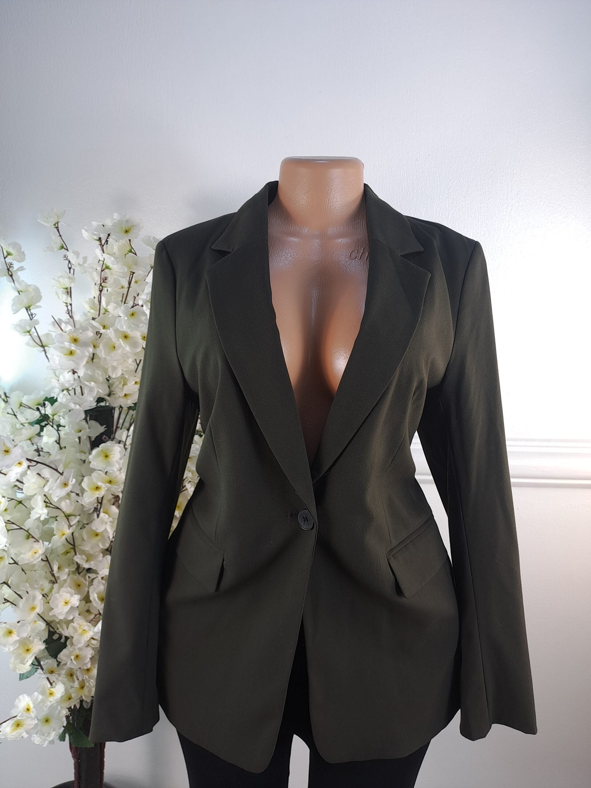 H&amp;M UK SIZE 10 [LENGTH 27 INCHES, OLIVE GREEN] image 0