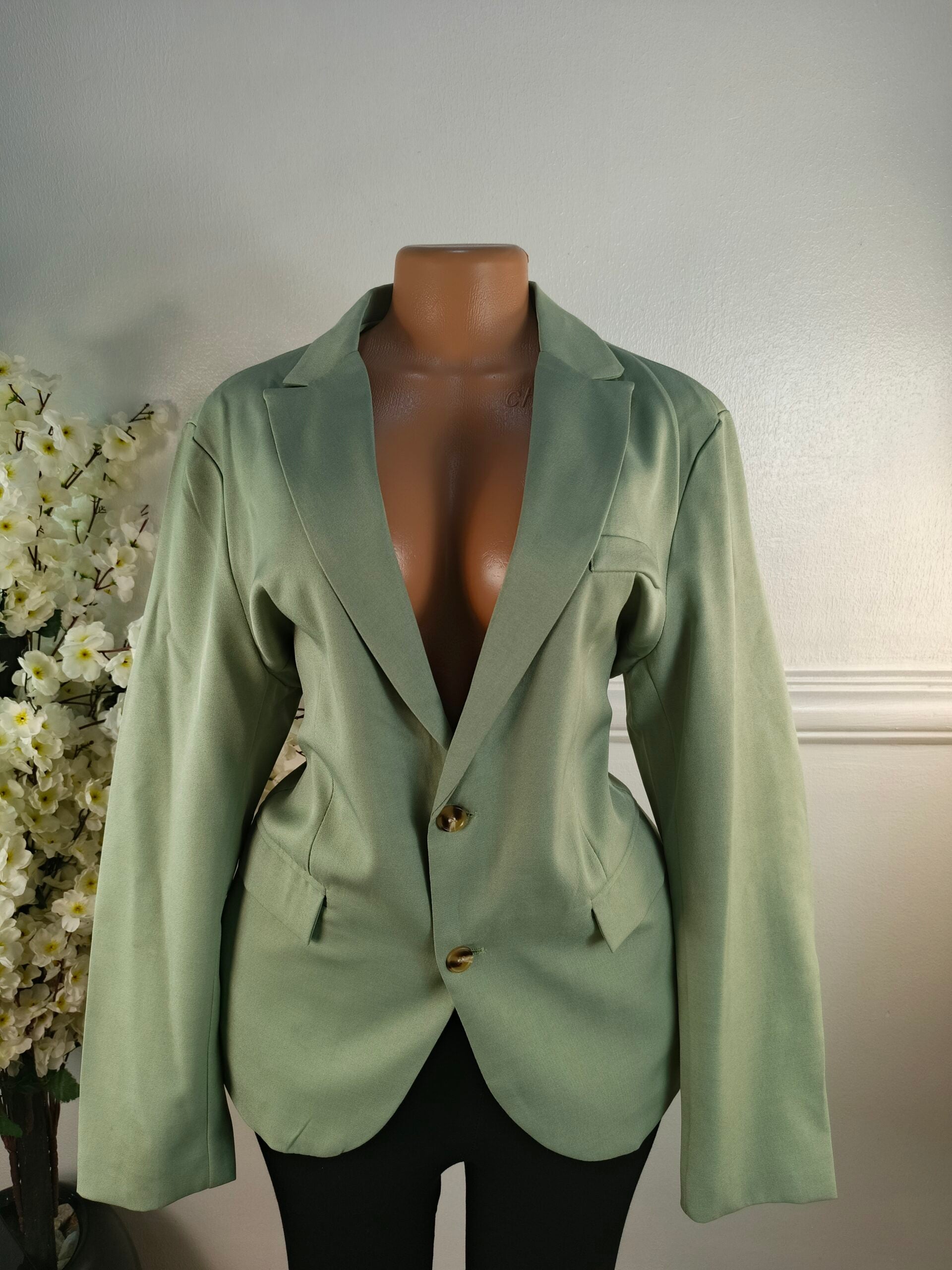 BLAZER UK SIZE 16 [LENGTH 29 INCHES, OLIVE GREEN] image 0