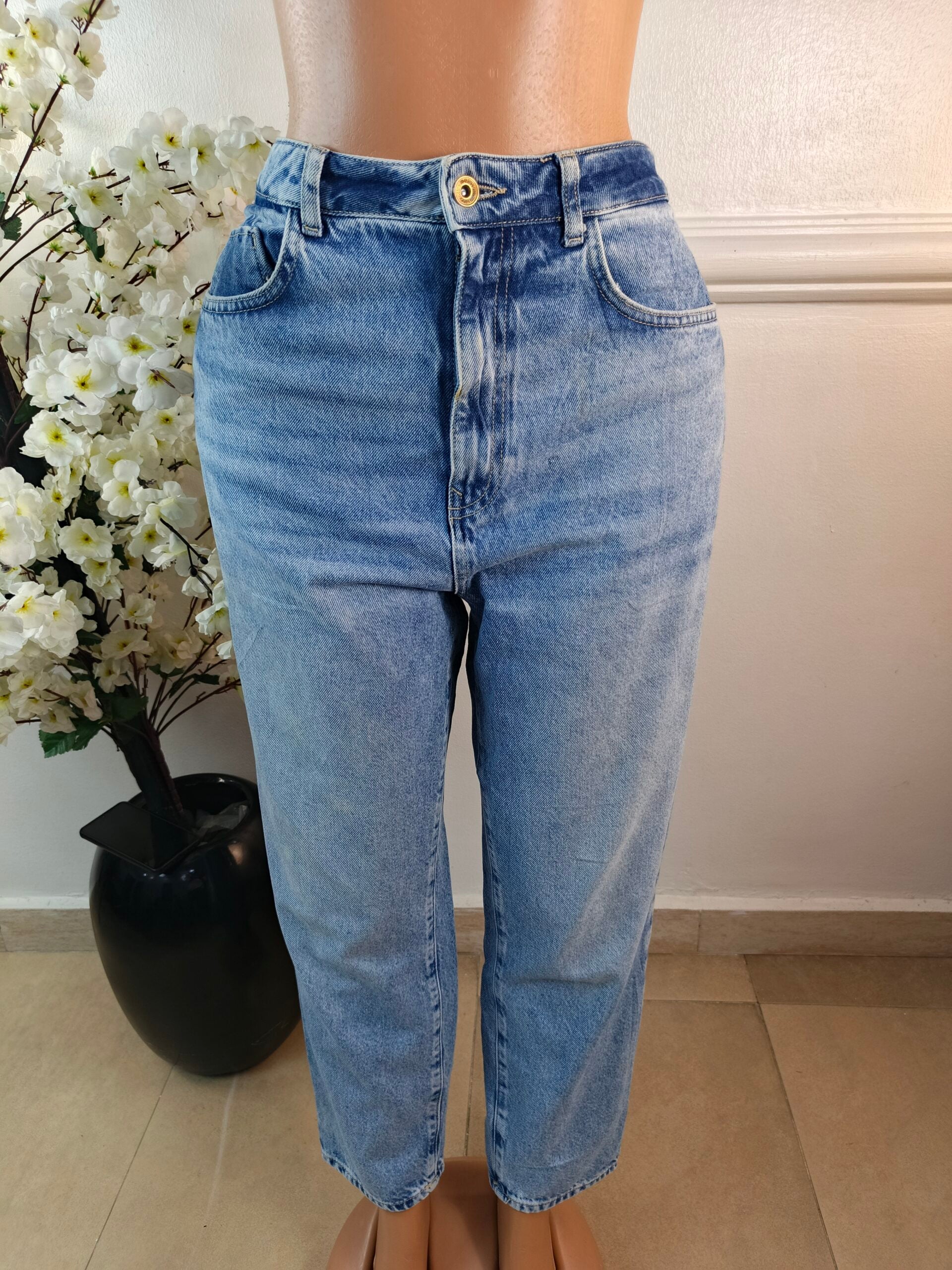 ZARA UK SIZE 14 [LENGTH 39 INCHES, BLUE] image 0