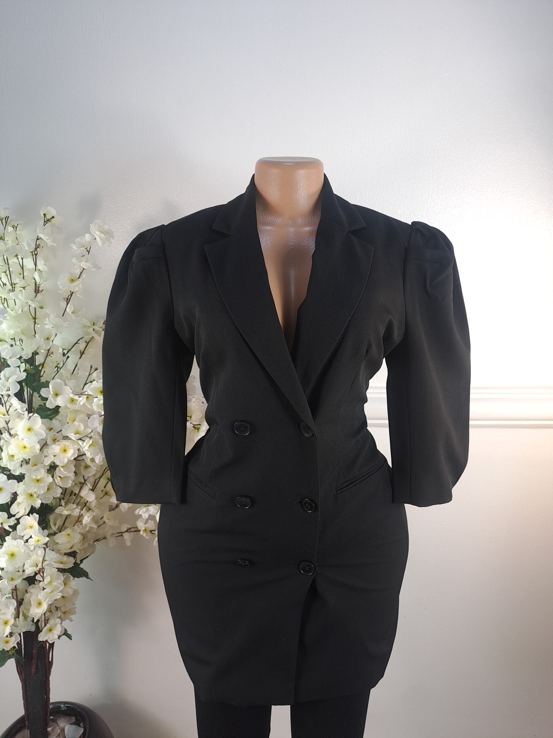 BERSHKA UK SIZE 10 [LENGTH 34 INCHES, BLACK] image 0