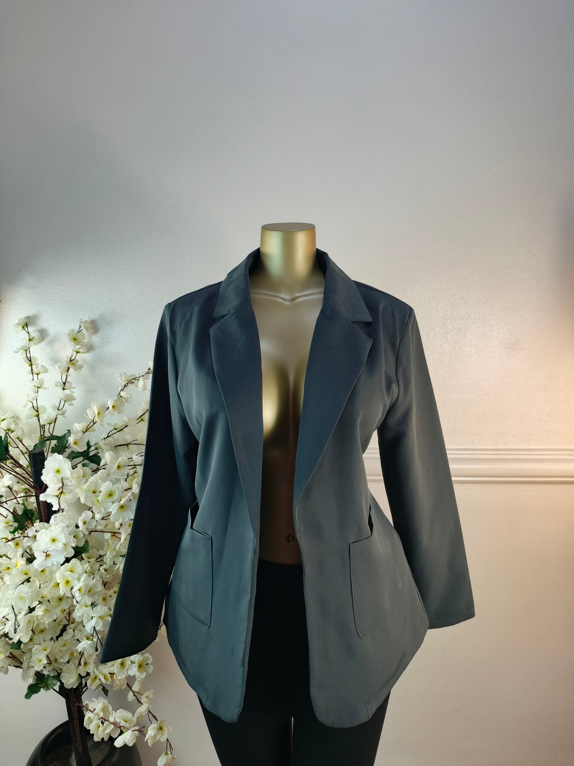 BLAZER UK SIZE 16 [LENGTH 30 INCHES, GREY] image 0