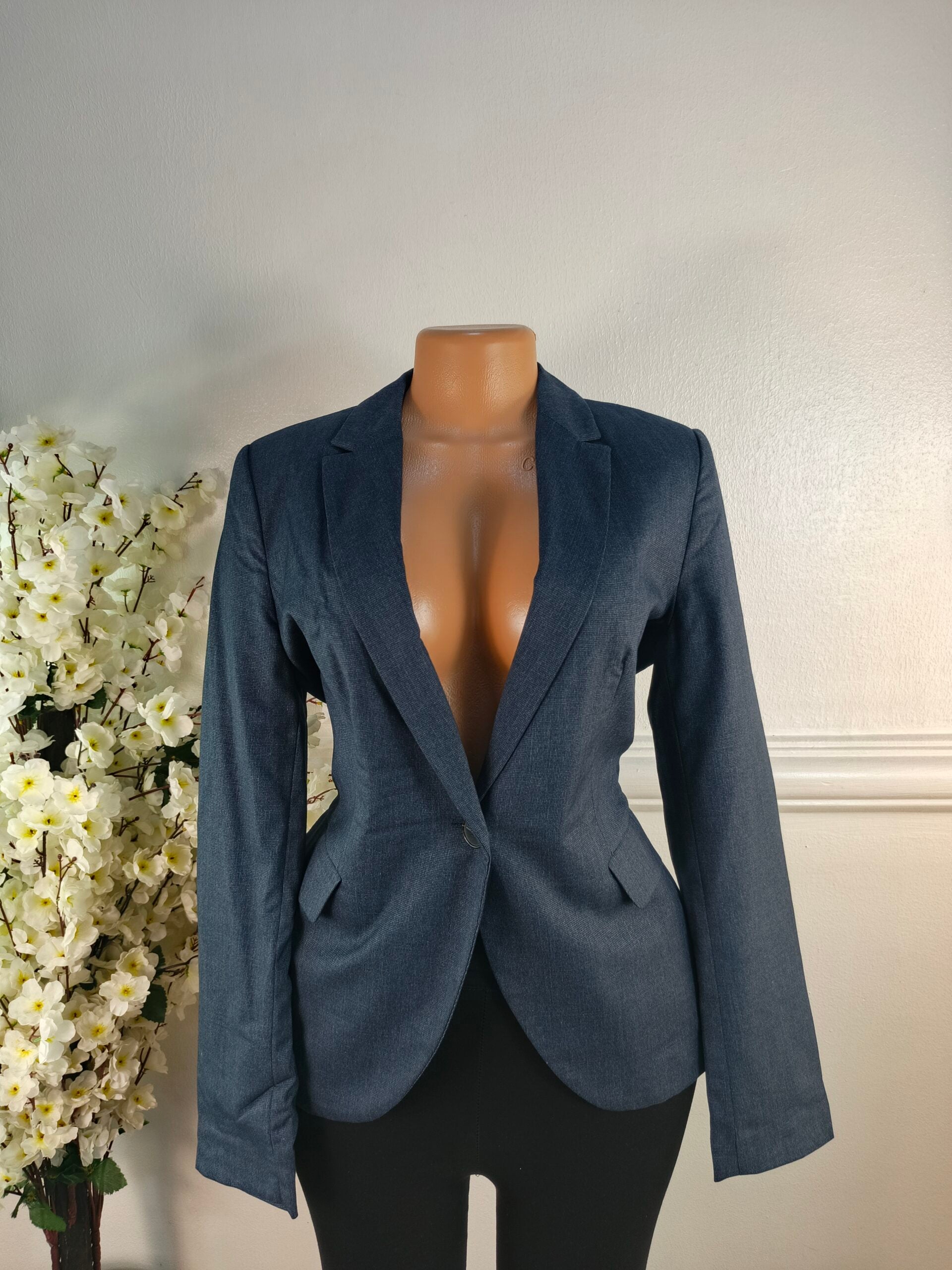 ZARA BASICS UK SIZE 10 [LENGTH 25 INCHES, NAVY BLUE] image 0