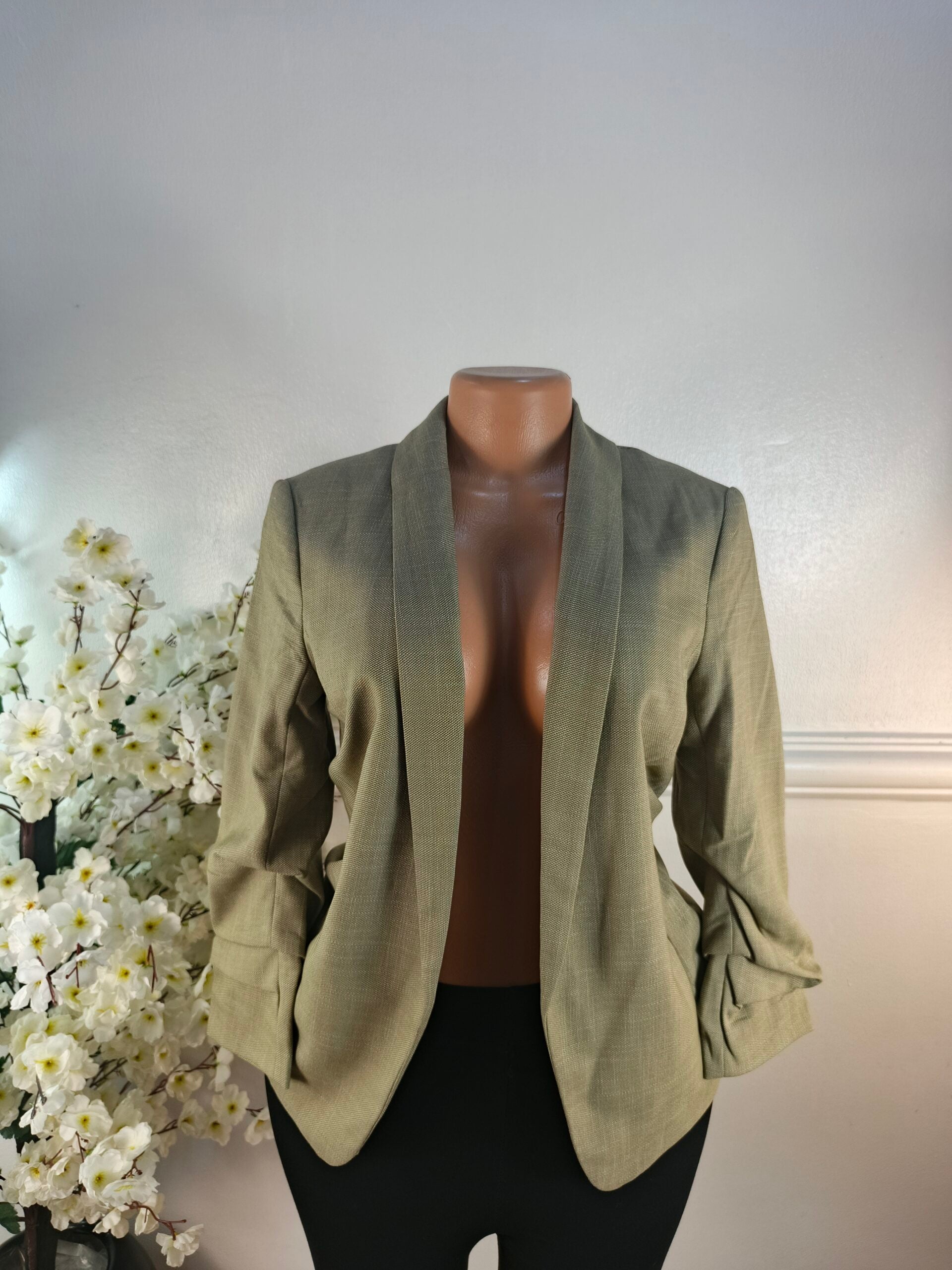H&amp;M UK SIZE 8 [LENGTH 26 INCHES, OLIVE] image 0