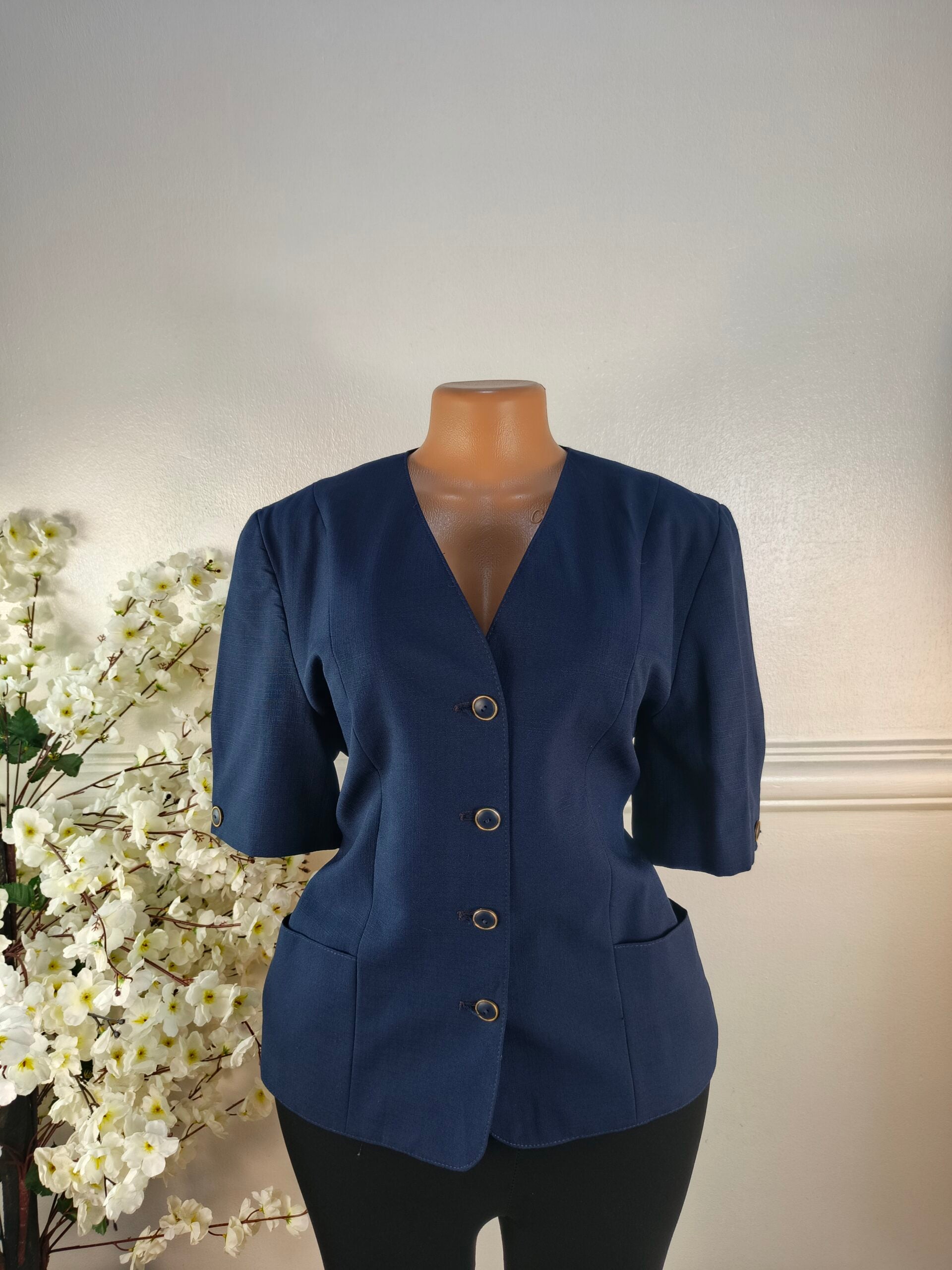 BLAZER UK SIZE 14 [LENGTH 26 INCHES, NAVY BLUE] image 0