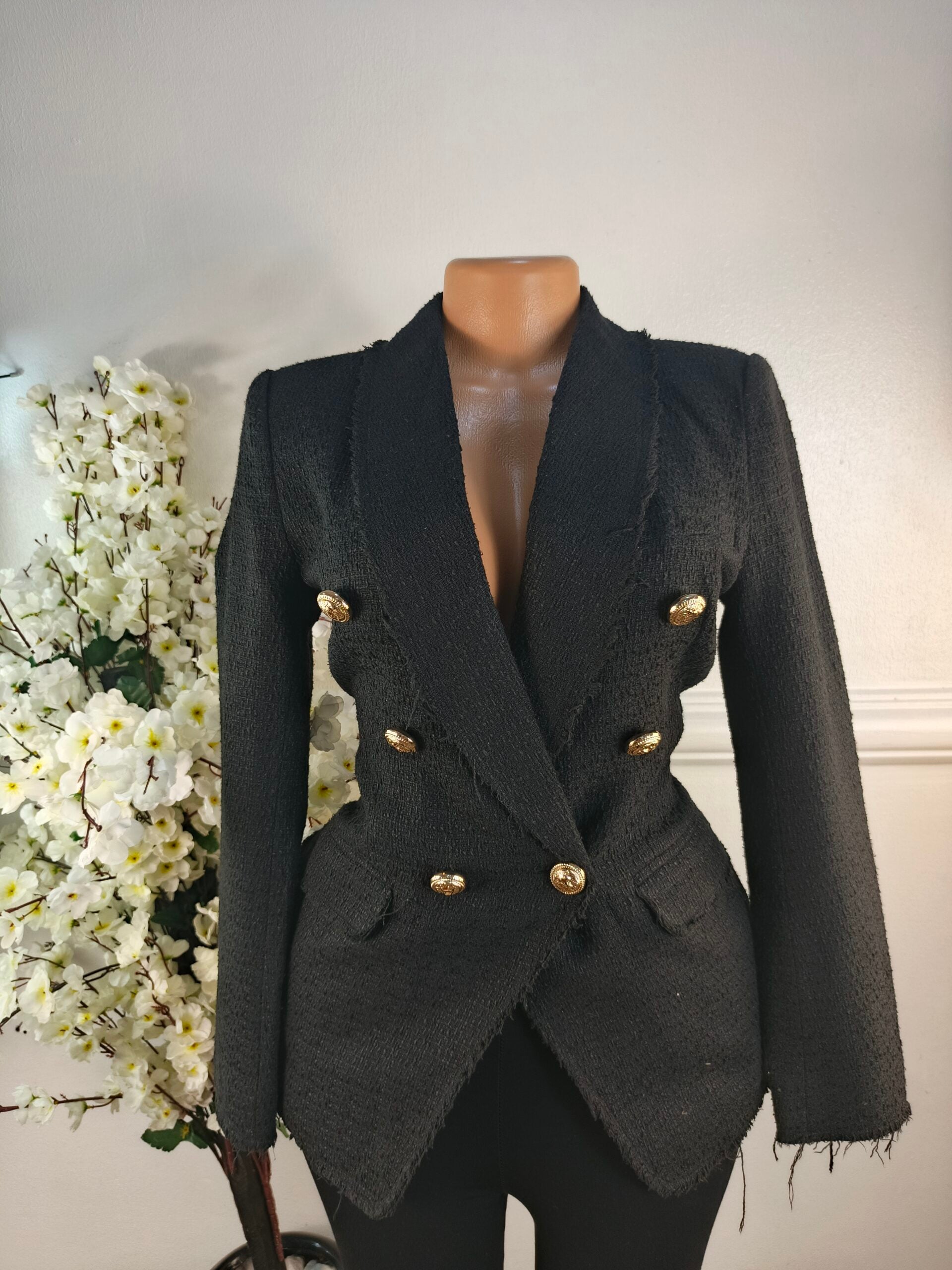 BALMAIN UK SIZE 8 [LENGHT 26 INCHES, BLACK] image 0