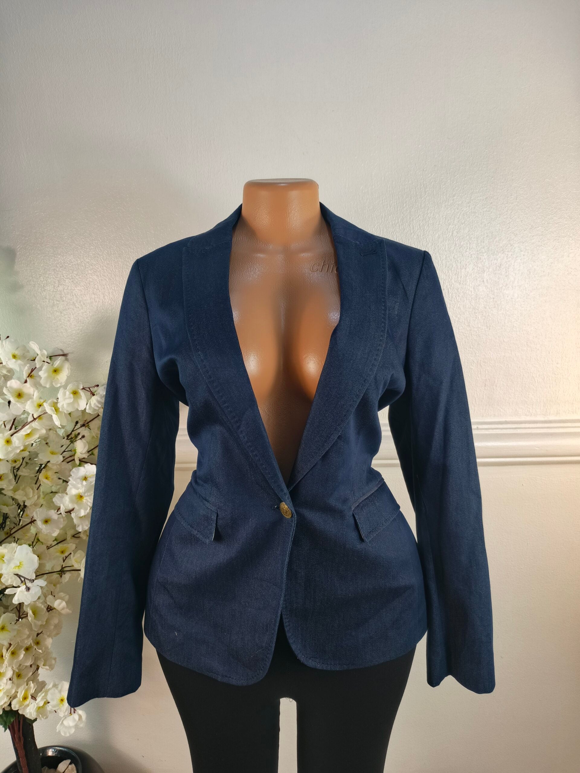 BANANA REPUBLIC UK SIZE 10 [LENGTH 27 INCHES, NAVY BLUE] image 0