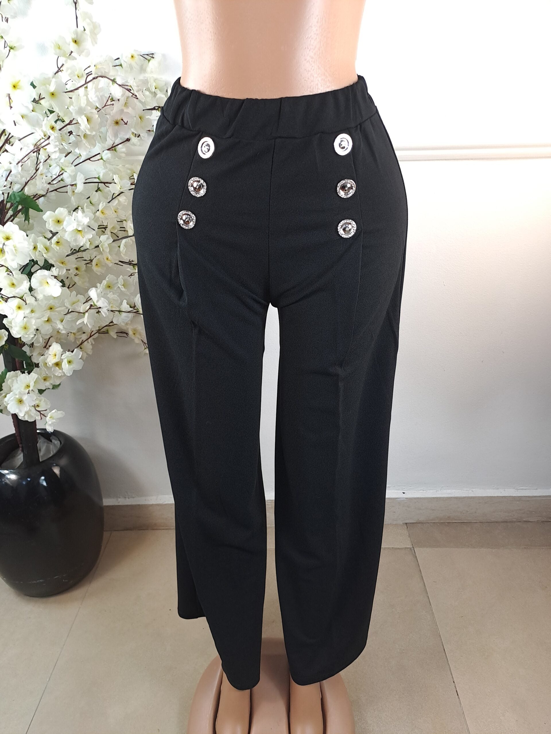 PANTS UK SIZE 10 [LENGTH 42 INCHES, BLACK] image 0