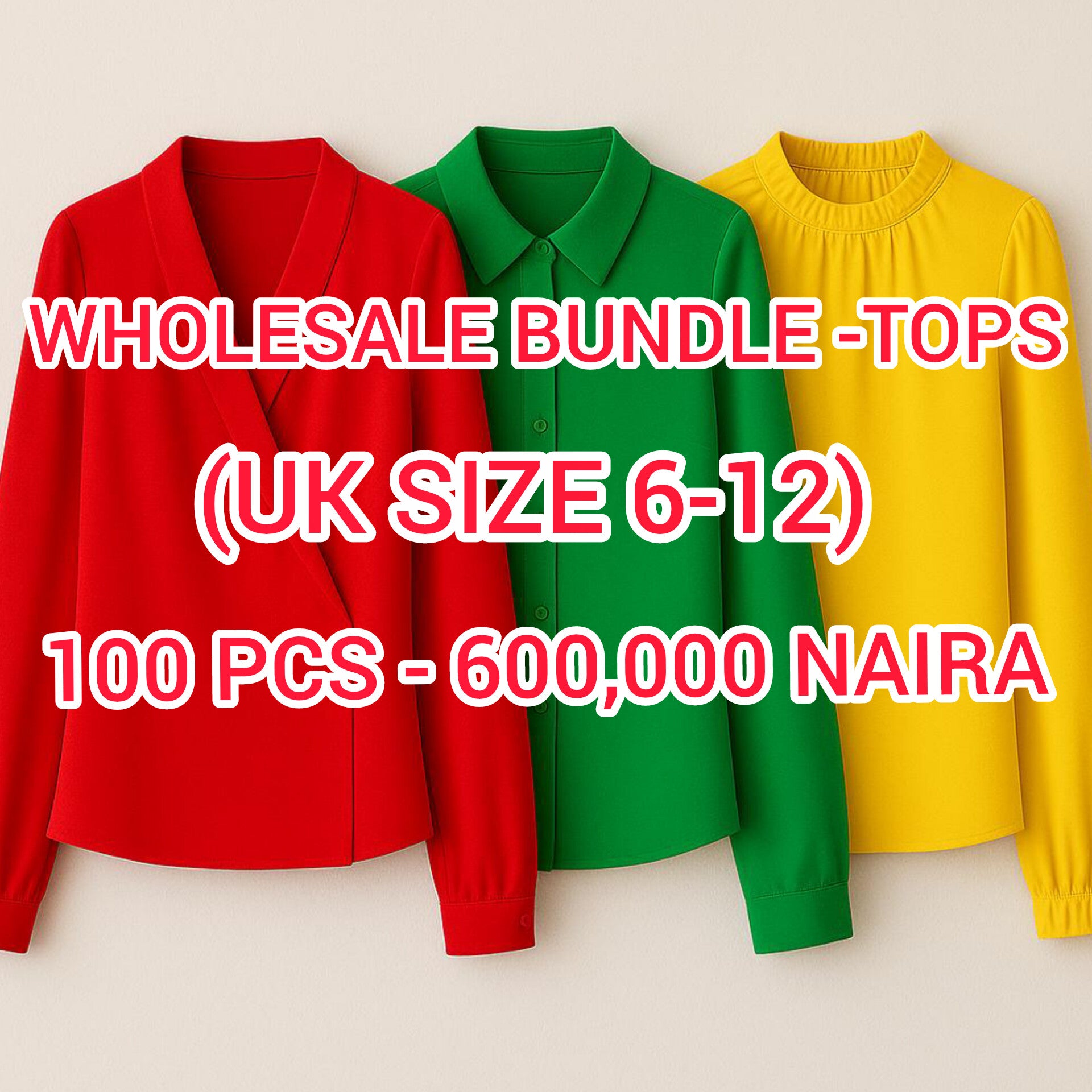 WHOLESALE BUNDLE - 100 TOPS image 0