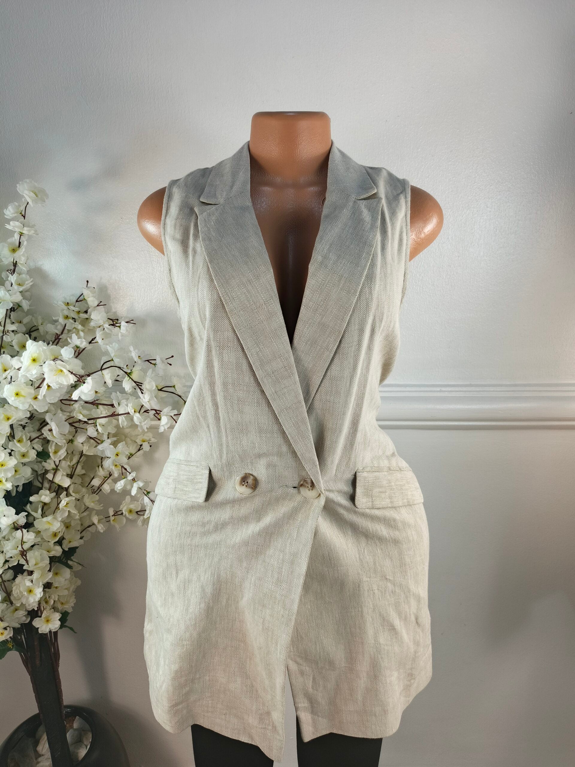 PRIMARK UK SIZE 10 [LENGHT 33 INCHES, CREAM] image 0