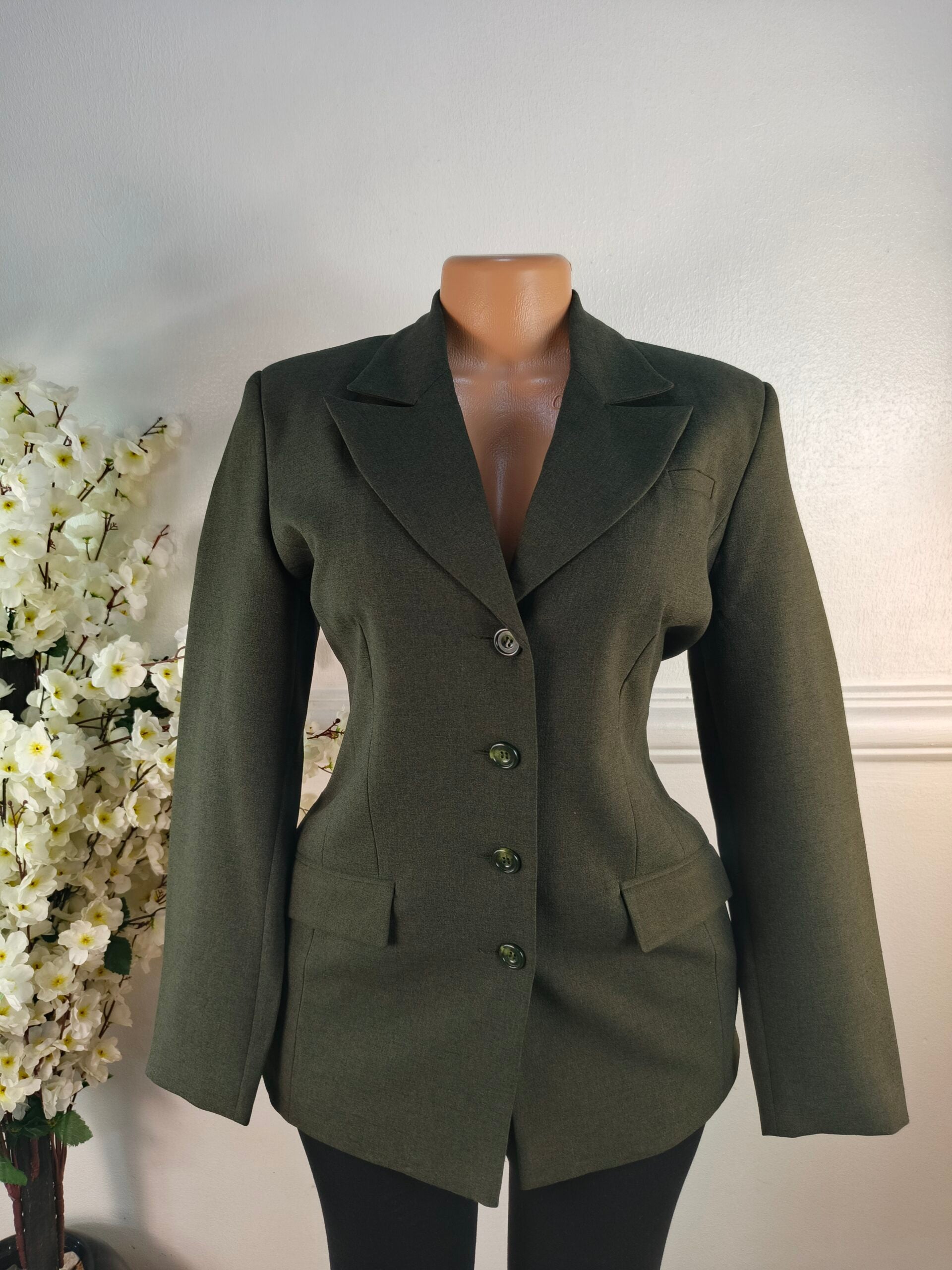 ELVA UK SIZE 12 [LENGTH 29 INCHES, OLIVE GREEN] image 0