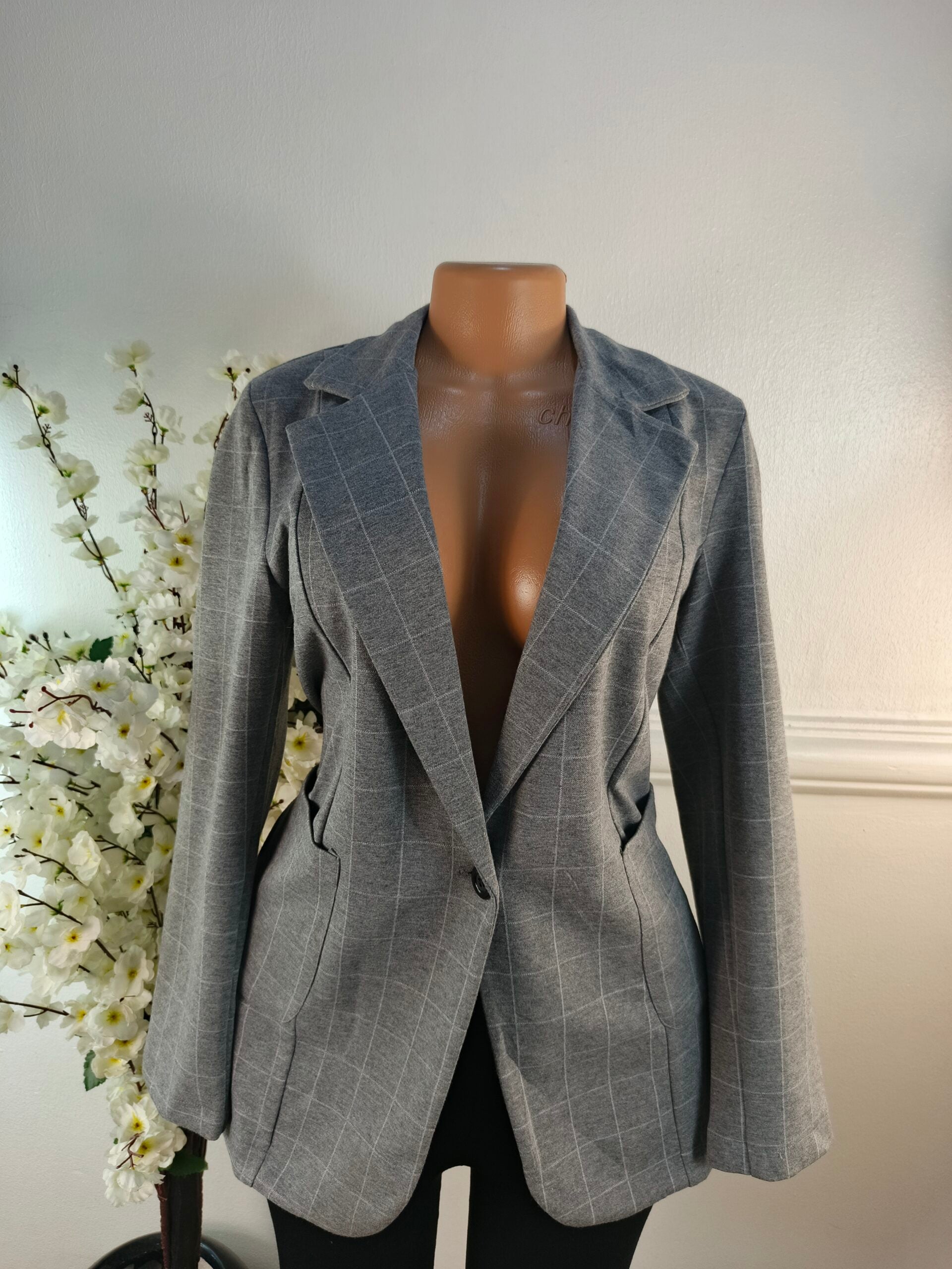 BLAZER UK SIZE 12 [LENGTH 29 INCHES, GREY] image 0