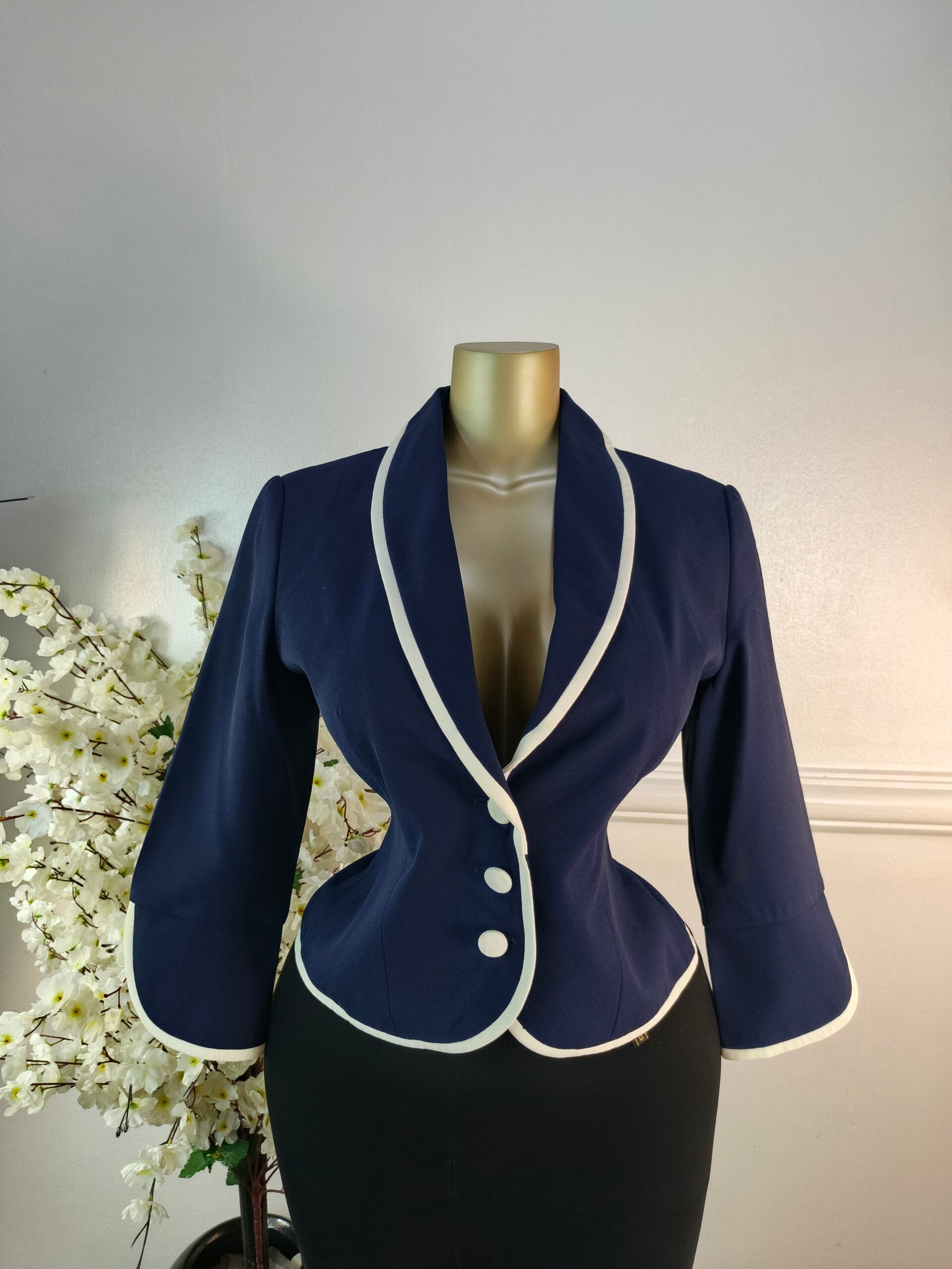 SIMON ELLIS UK SIZE 10 [LENGTH 22 INCHES, NAVY BLUE] image 0