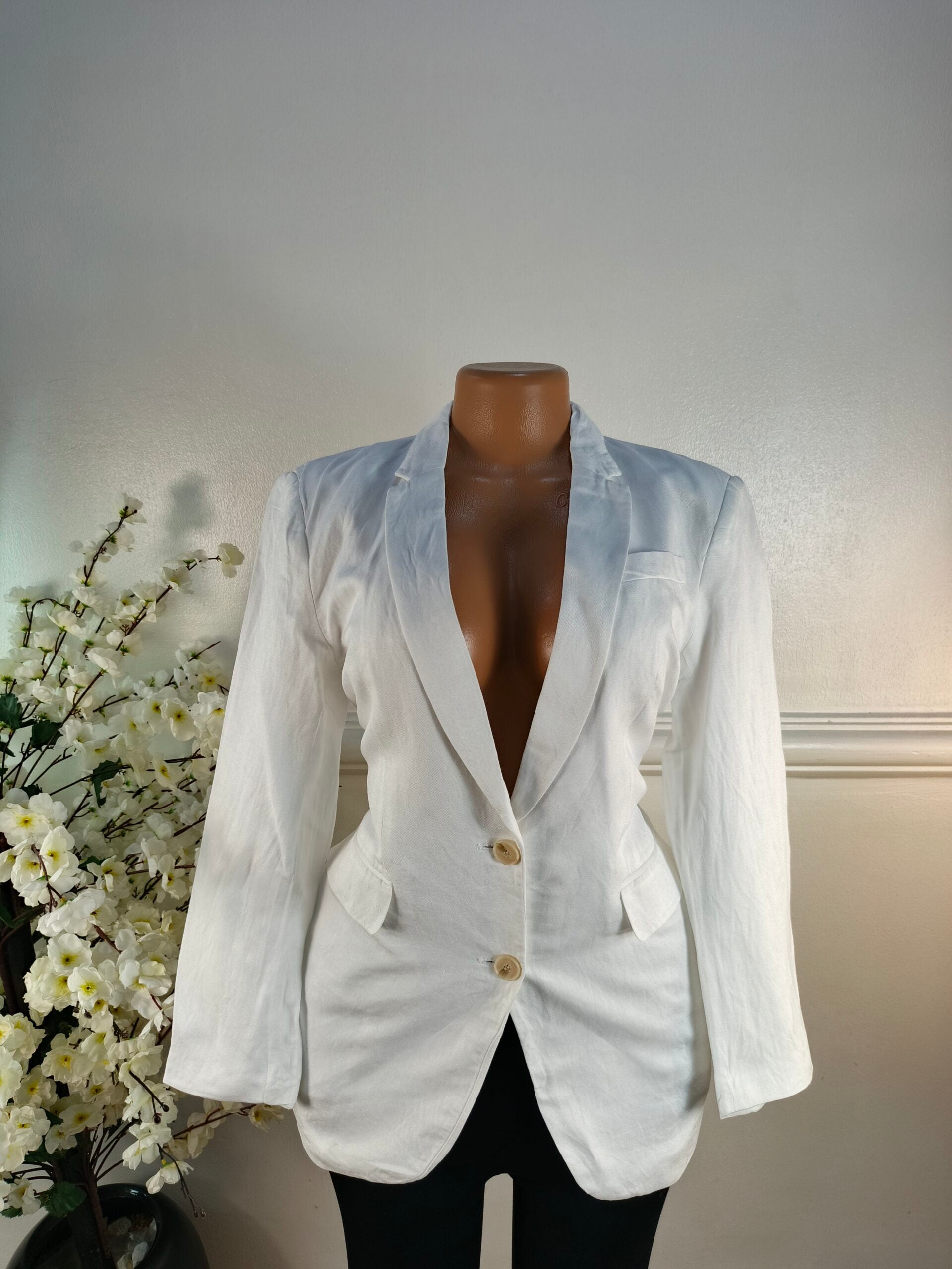 H&amp;M UK SIZE 10 [LENGTH 29 INCHES, WHITE] image 0