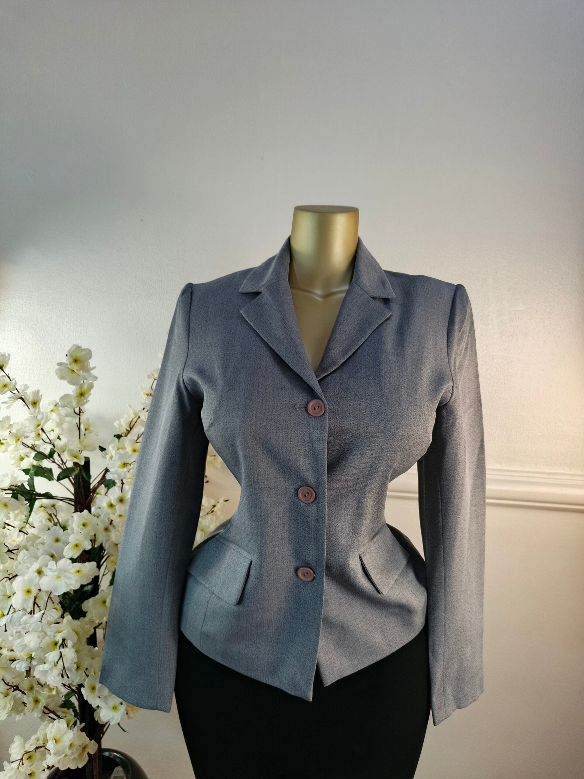 BLAZER UK SIZE 8 [LENGTH 25 INCHES, GREY] image 0