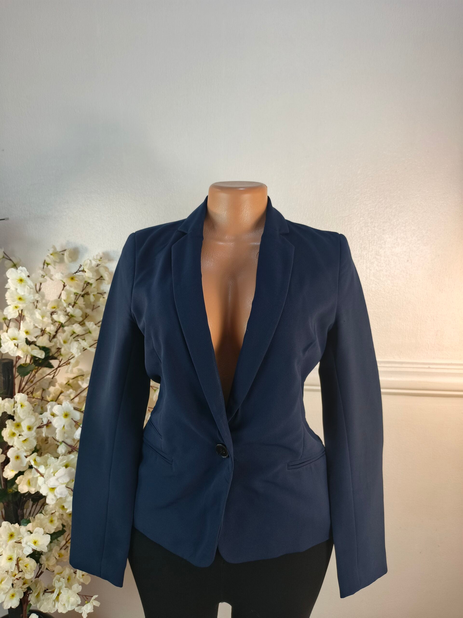 BERSHKA UK SIZE 6 [LENGTH 25 INCHES, NAVY BLUE] image 0